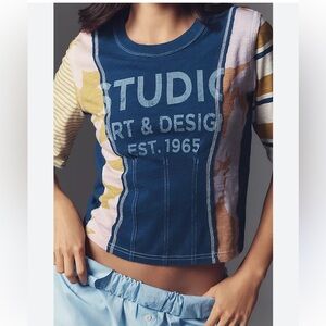 Pilcro Sliced Ballet T  Crew Neck Tee/ Anthro NWT